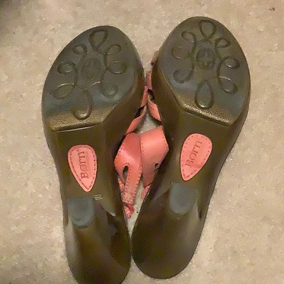 Pink box born shoes heels leather flower 8 - Picture 4 of 6